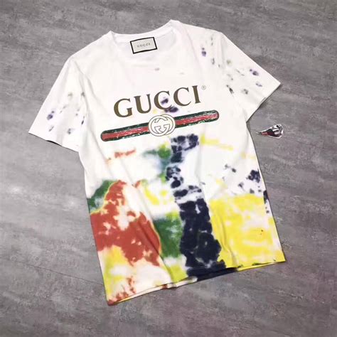 gucci tie dye t shirt replica|how to check gucci t shirt.